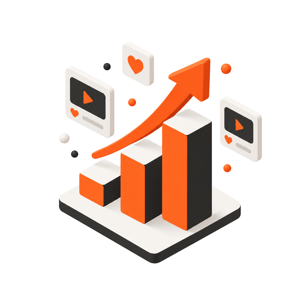 Isometric illustration of an ascending growth staircase